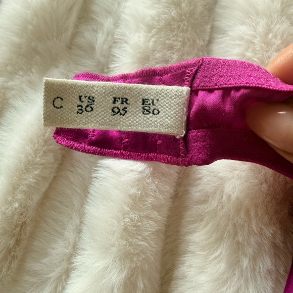 Fleur du Mal Satin Heart Bra Set in Purple - Picture 4 of 6